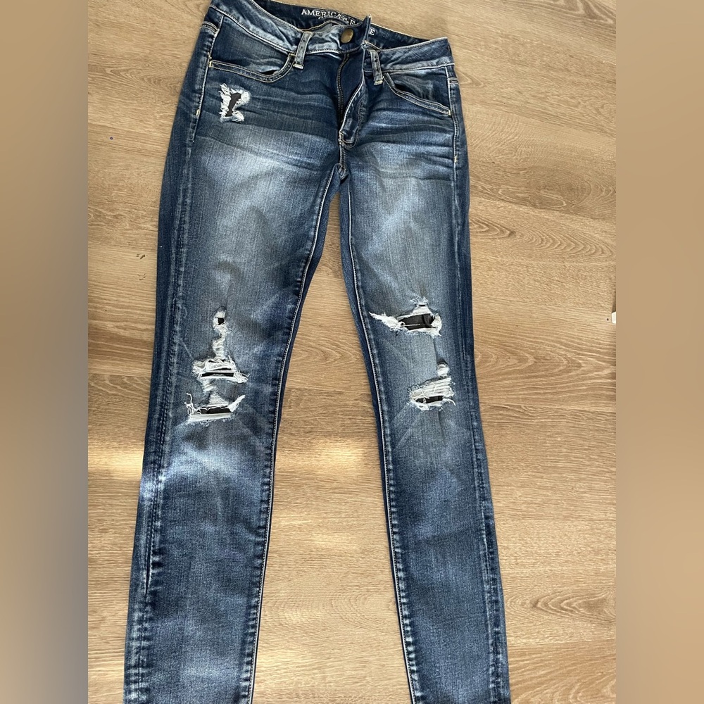 Maurices Women's Blue Distressed Jeans